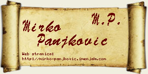 Mirko Panjković vizit kartica